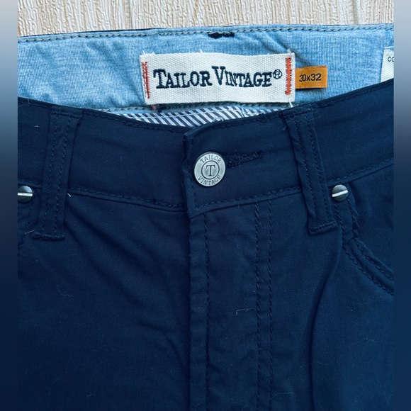Tailor Vintage 30/32 Navy Chinos Connecticut Canaan - Picture 3 of 9